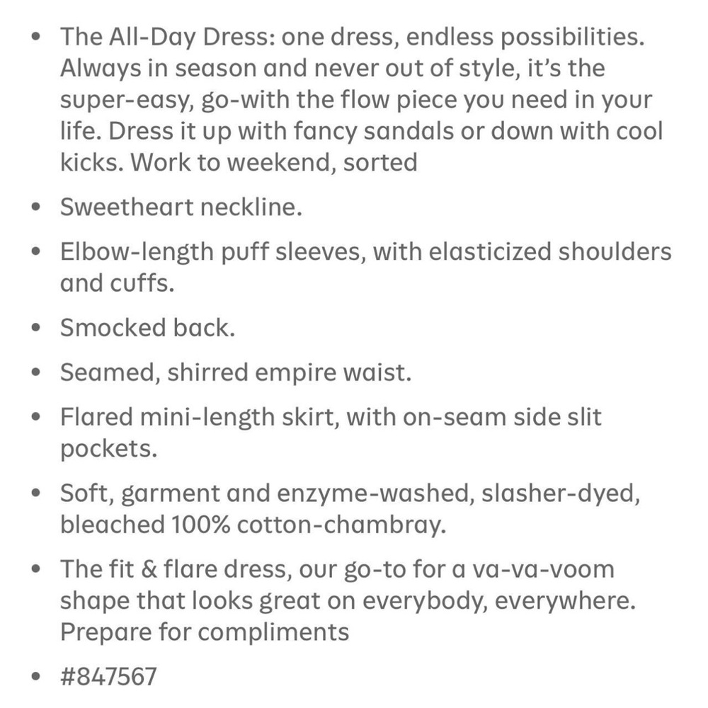 NWT Smocked Chambray All-Day Fit & Flare Dress Size Small Old Navy - Picture 4 of 8